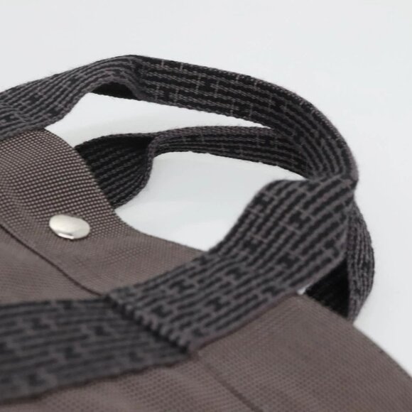 HERMES Her Line MM Hand Bag Canvas Gray Auth kk463 - Picture 9 of 16